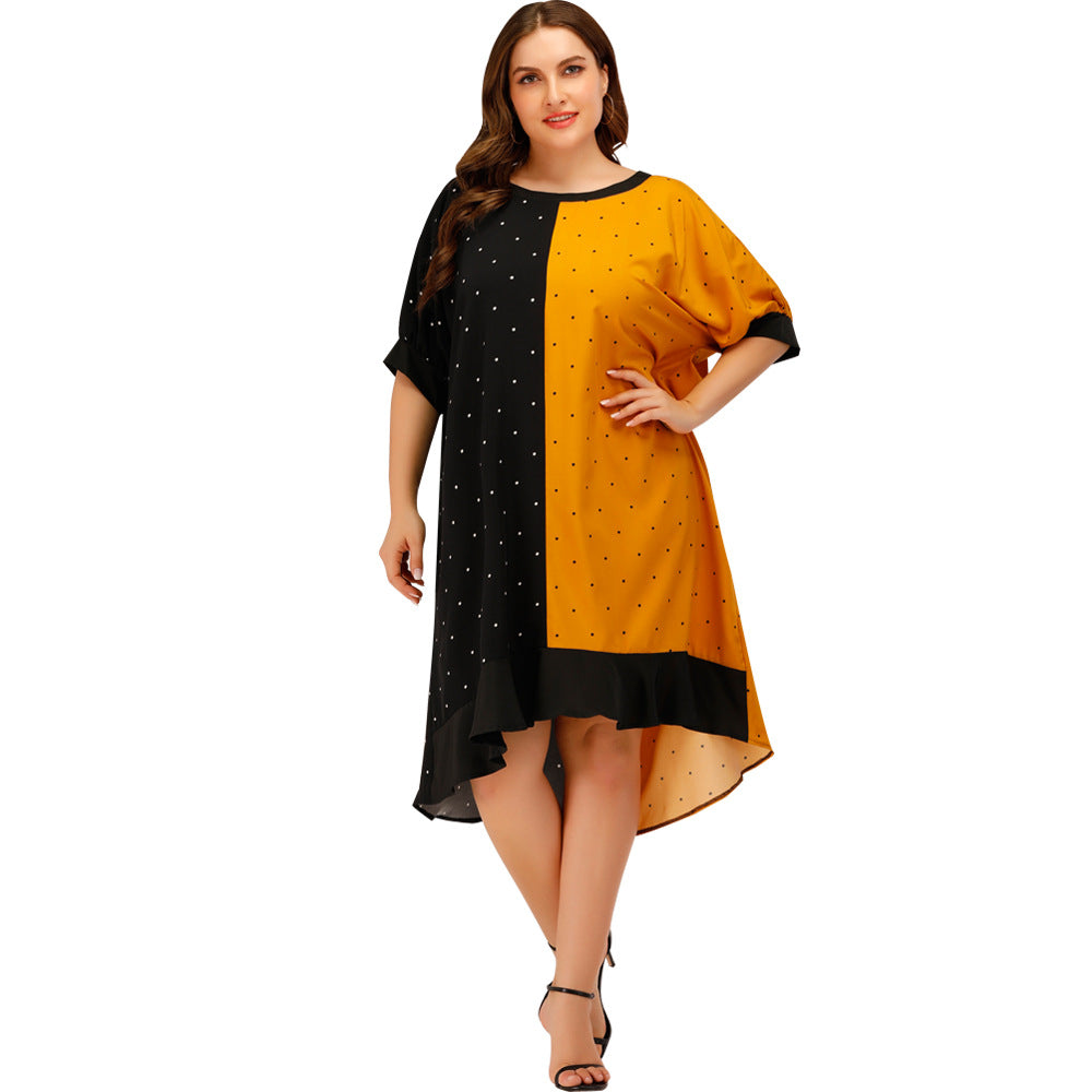【50% OFF】【XL-3XL】2024 Rochie lejeră cu buline contrastante