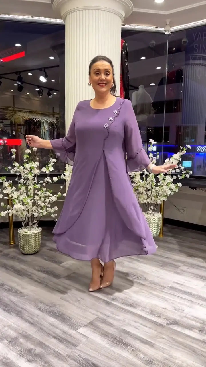 【50% OFF】【S-5XL】Rochie nouă din tul 2024 pentru persoane de vârstă mijlocie și în vârstă