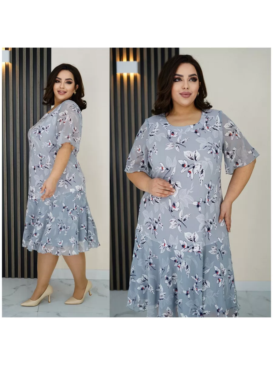 【50% OFF】【S-5XL】Rochie cu flori verde orhidee acva