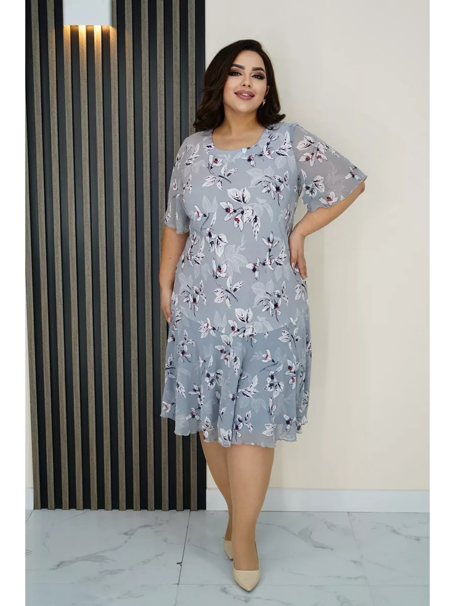【50% OFF】【S-5XL】Rochie cu flori verde orhidee acva