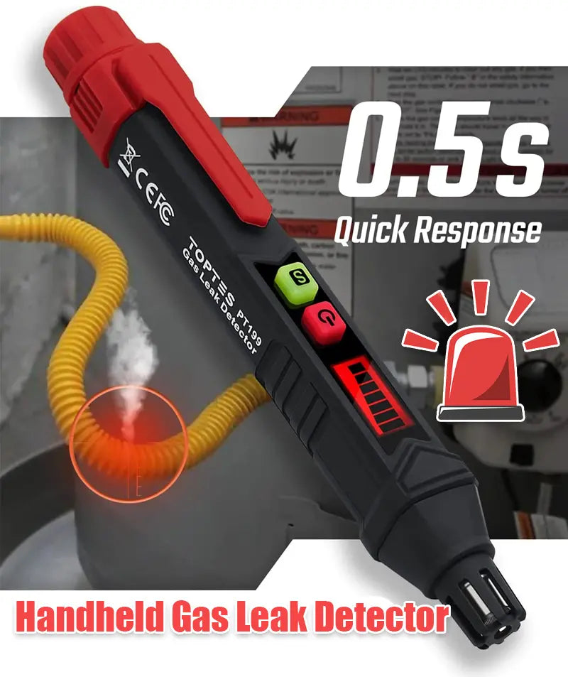 💥Detector portabil de scurgeri de gaz de înaltă precizie, corp mic / răspuns rapid / răspuns la sunet și la lumină