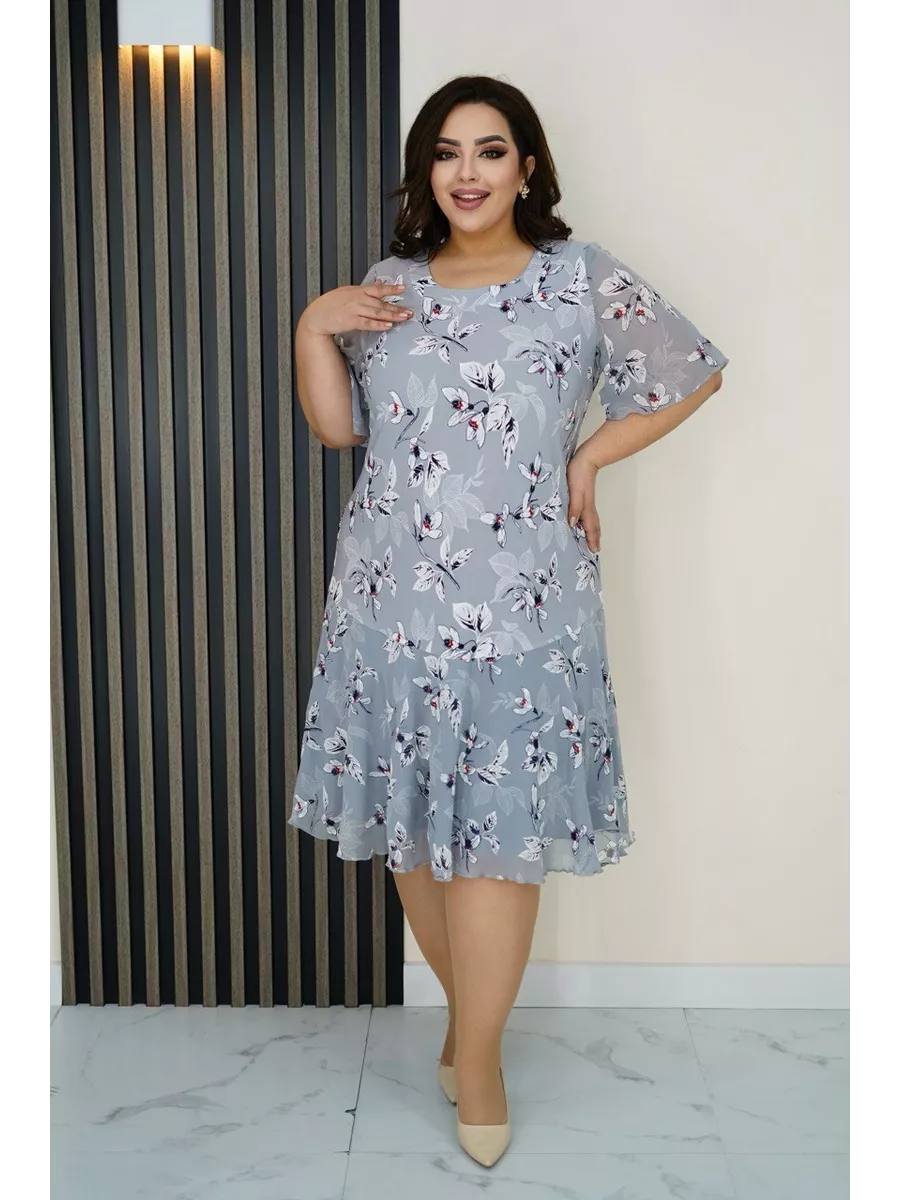 【50% OFF】【S-5XL】Rochie cu flori verde orhidee acva