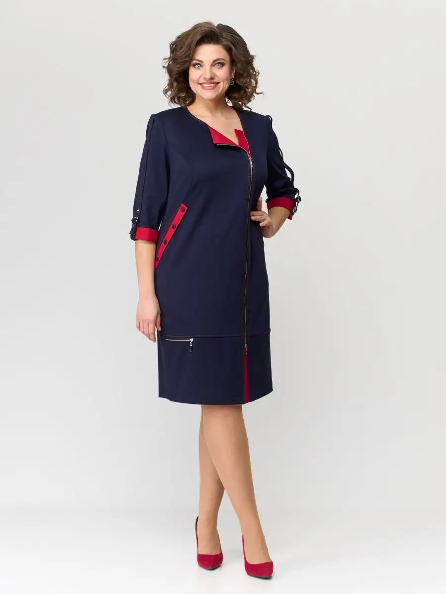 【50% OFF】【S-5XL】2024 noua rochie de moda de toamna cu fermoar lateral