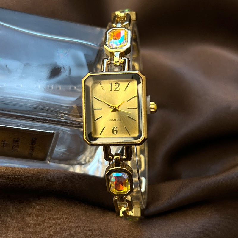 【50% OFF】【QUARTZ】💎Ceas de damă cu cuarț retro brățară cu incrustație de diamante de foc