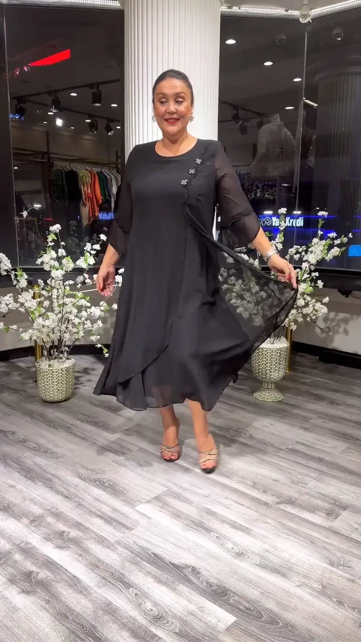 【50% OFF】【S-5XL】Rochie nouă din tul 2024 pentru persoane de vârstă mijlocie și în vârstă