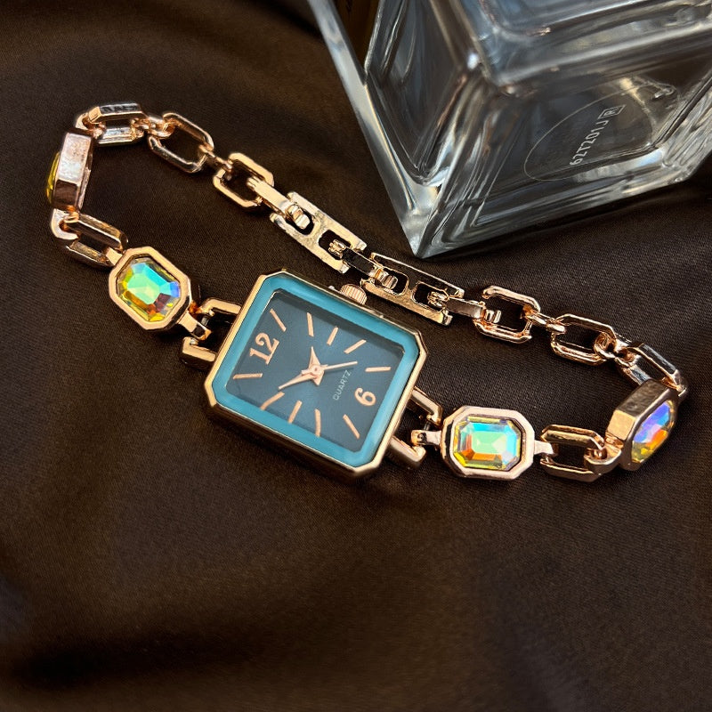 【50% OFF】【QUARTZ】💎Ceas de damă cu cuarț retro brățară cu incrustație de diamante de foc