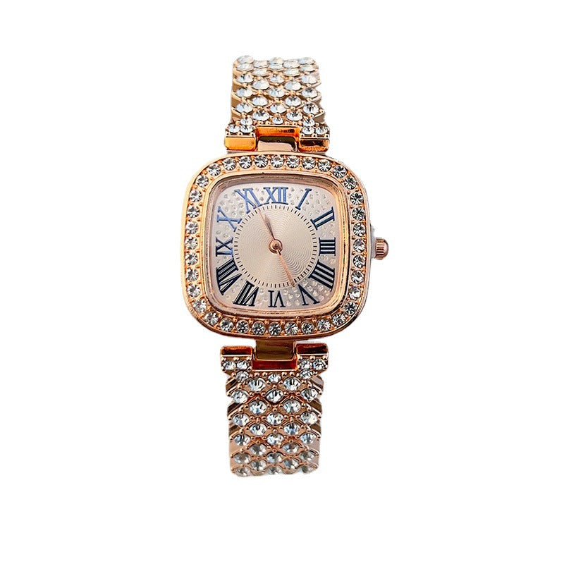 【50% OFF】【Gypsophila】⌚️Ceas de damă cu quartz cu disc pătrat cu diamante întregi