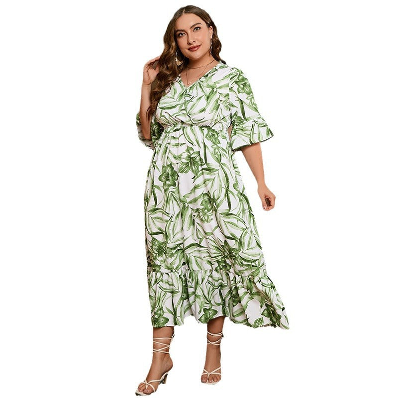 【50% OFF】【S-4XL】「Love Nature」 2024 Rochie cu mâneci clopot și flori cu plante
