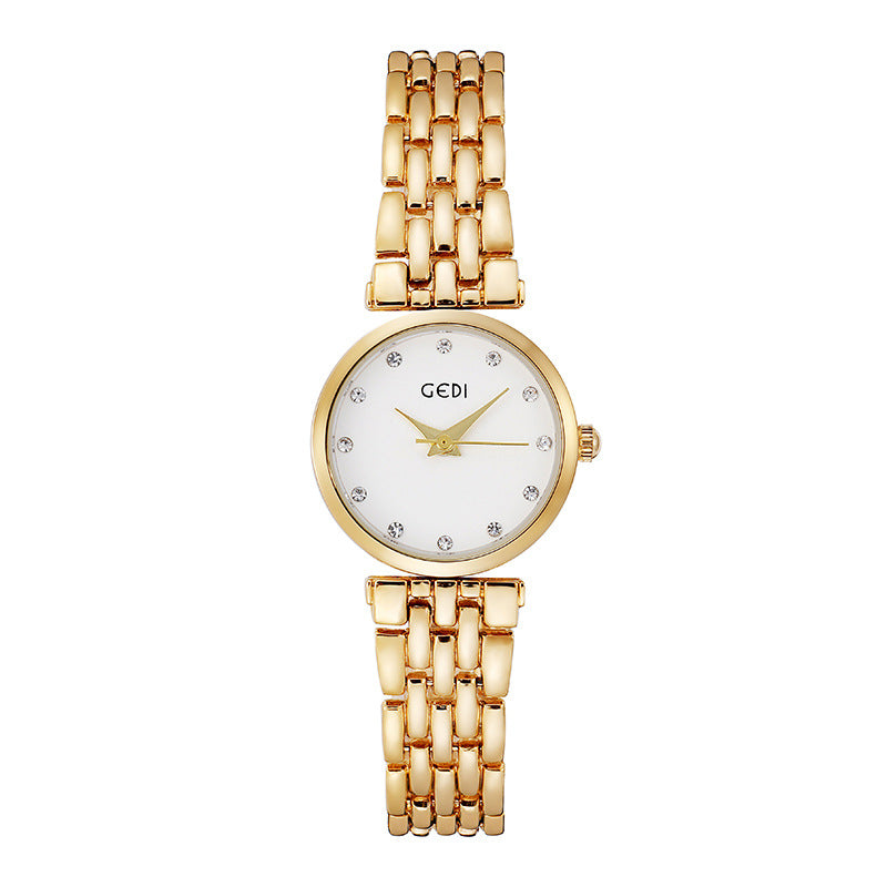 【50% OFF】【GEDI】Ceas de dama cu bratara metalica disc quartz