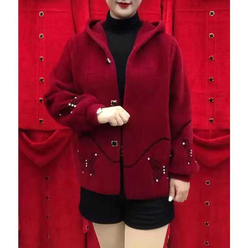 【50% OFF】【S-3XL】Broderie la modă și nobilă din catifea de nurcă, mai groasă și mai caldă