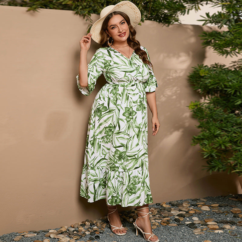 【50% OFF】【S-4XL】「Love Nature」 2024 Rochie cu mâneci clopot și flori cu plante