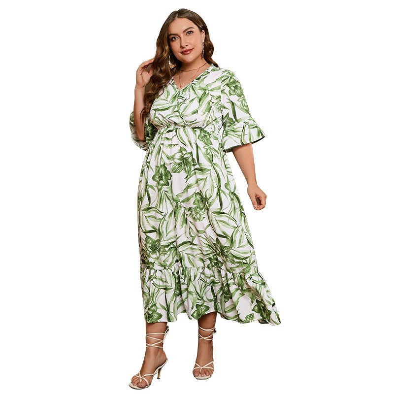 【50% OFF】【S-4XL】「Love Nature」 2024 Rochie cu mâneci clopot și flori cu plante