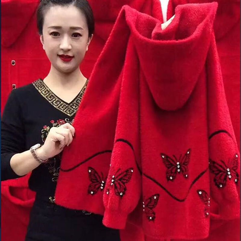 【50% OFF】【S-3XL】Broderie la modă și nobilă din catifea de nurcă, mai groasă și mai caldă