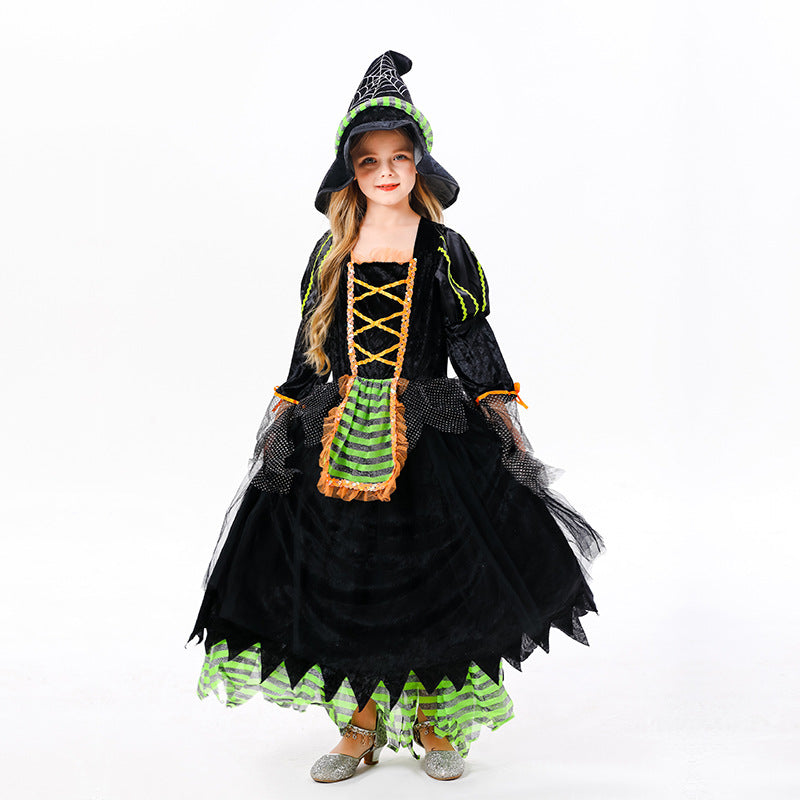 【50% OFF】【S-XL】🎃🧙♀️Set rochii de vrăjitoare pentru copii (include pălărie)