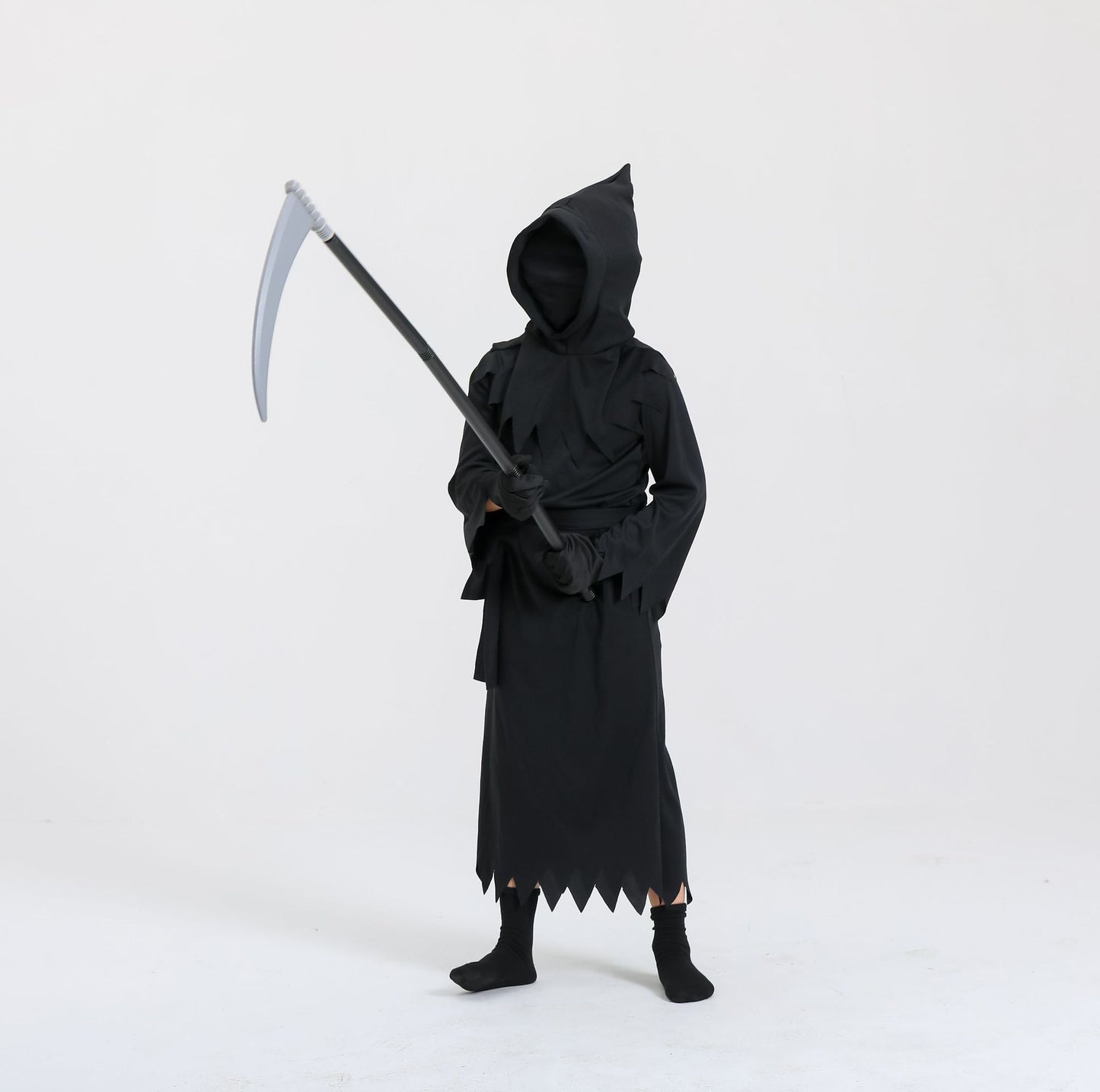 【50% OFF】【S-XL】🎃🧙♀️Costum de Halloween pentru copii Grim Reaper (include ochelari iluminați și coasă)