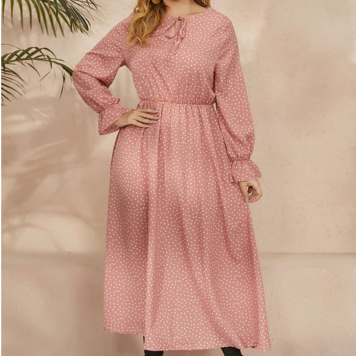 【50% OFF】【L-4XL】 Fusta lungă cu buline retro elegantă de toamnă
