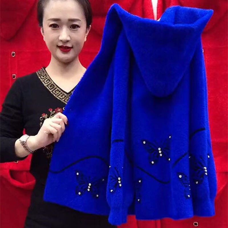 【50% OFF】【S-3XL】Broderie la modă și nobilă din catifea de nurcă, mai groasă și mai caldă
