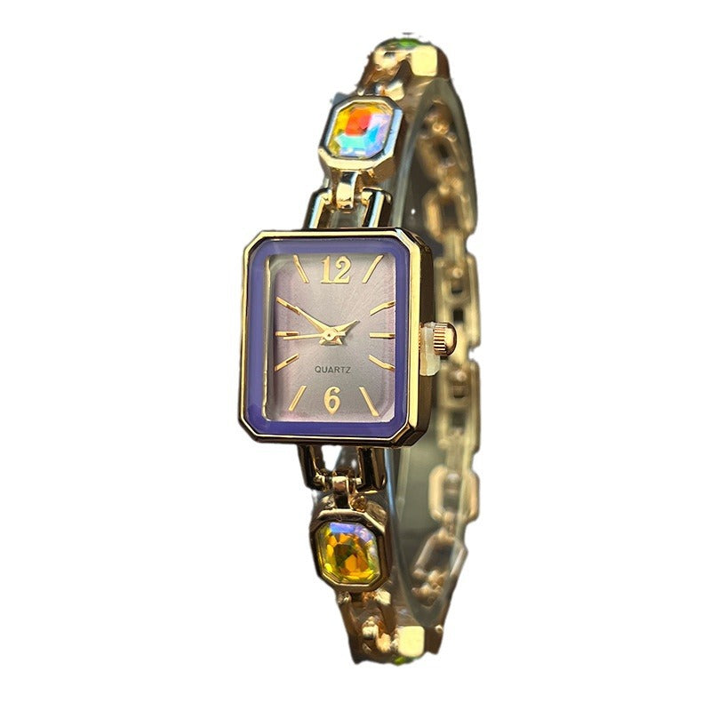 【50% OFF】【QUARTZ】💎Ceas de damă cu cuarț retro brățară cu incrustație de diamante de foc