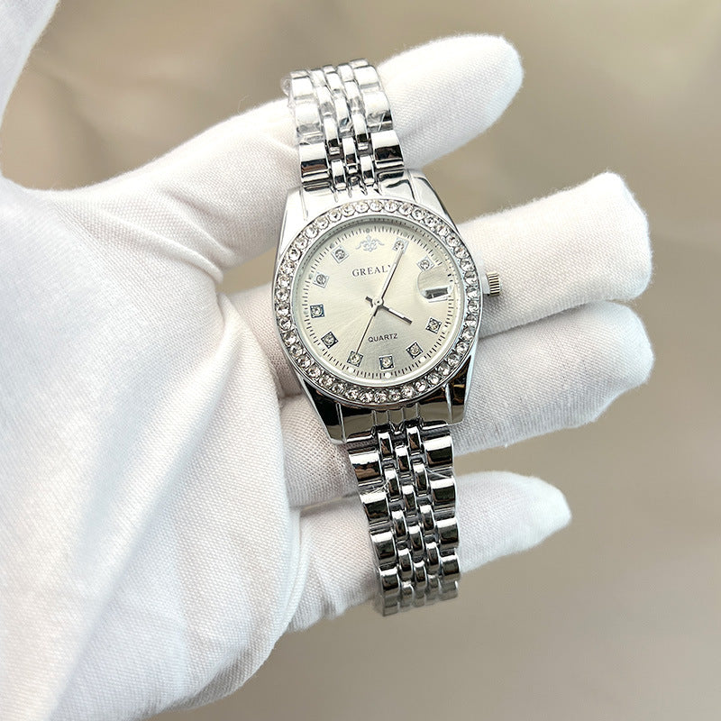 【50% OFF】【QUARTZ】⌚️Ceas cu diamant cu data setata