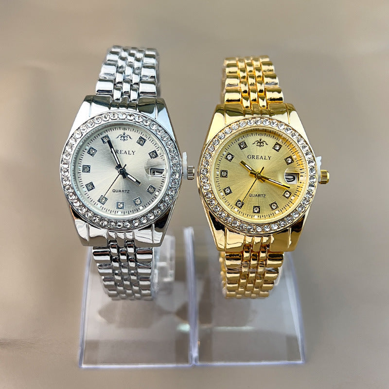 【50% OFF】【QUARTZ】⌚️Ceas cu diamant cu data setata