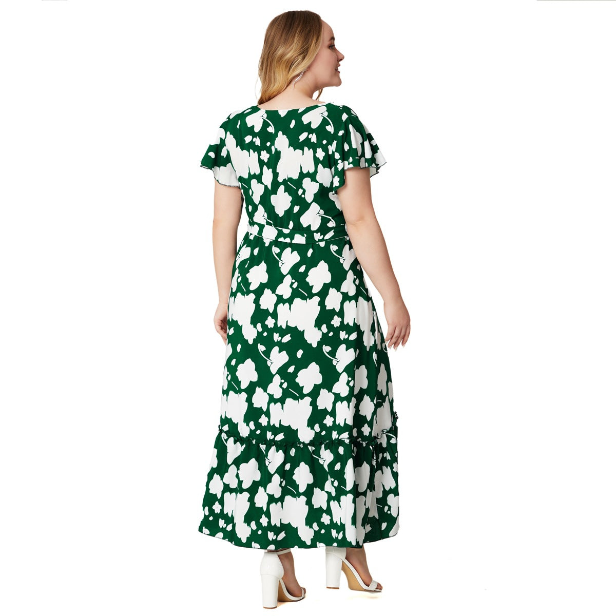 【50% OFF】【XL-5XL】2024 「Walking in the Forest」Rochie cu talie imprimata marime mare