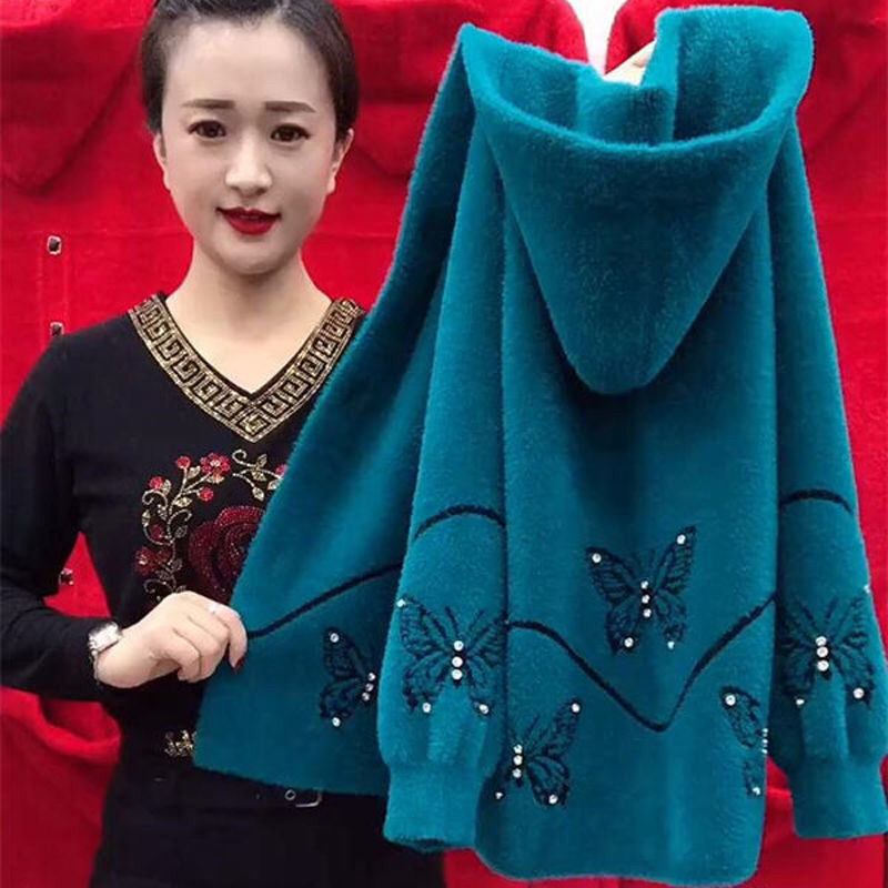 【50% OFF】【S-3XL】Broderie la modă și nobilă din catifea de nurcă, mai groasă și mai caldă
