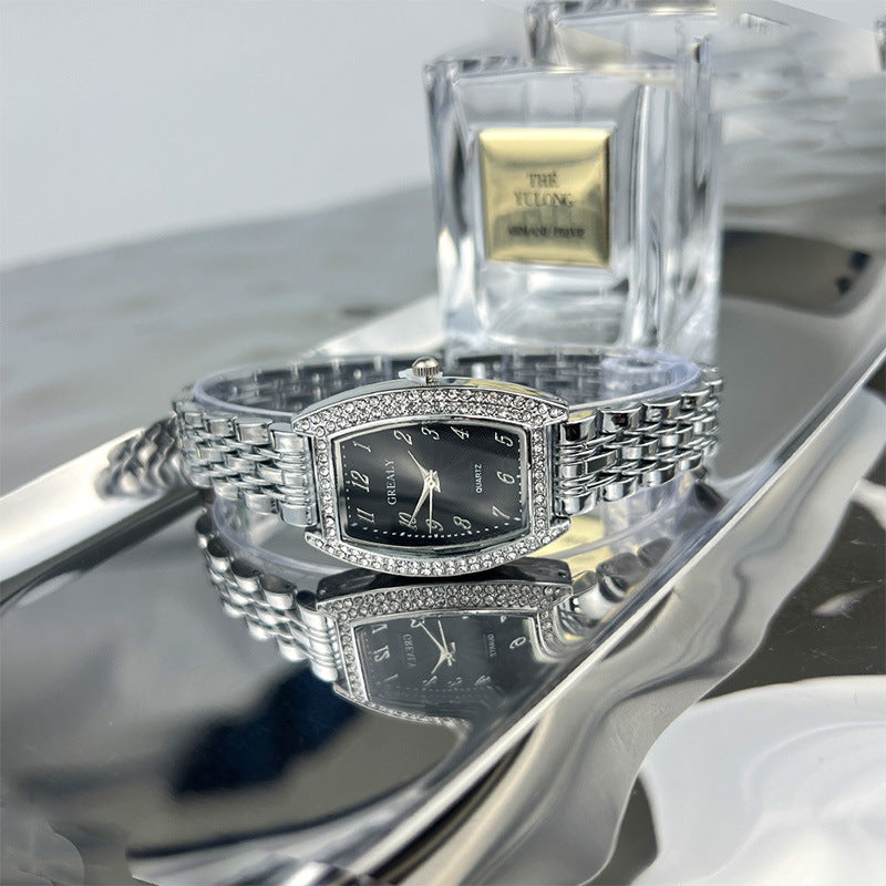【50% OFF】【QUARTZ】⌚️Ceas cu diamant cu cadran cu găleată pentru femei