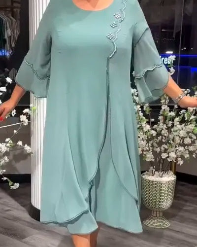【50% OFF】【S-5XL】Rochie nouă din tul 2024 pentru persoane de vârstă mijlocie și în vârstă