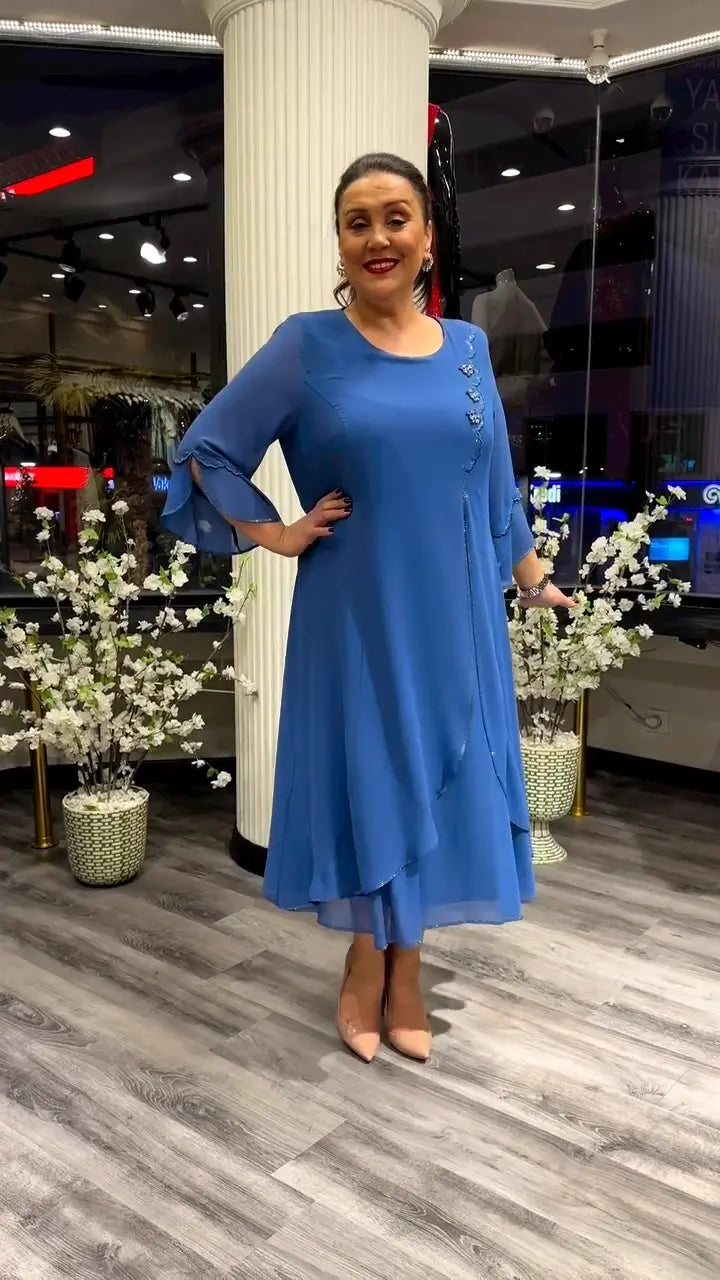 【50% OFF】【S-5XL】Rochie nouă din tul 2024 pentru persoane de vârstă mijlocie și în vârstă