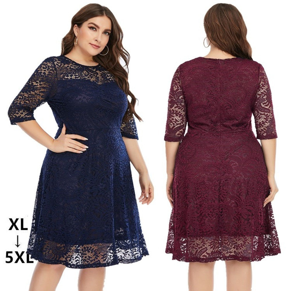 【50% OFF】【XL-5XL】「Dansator elegant」 2024 rochie marime plus Rochie din dantelă