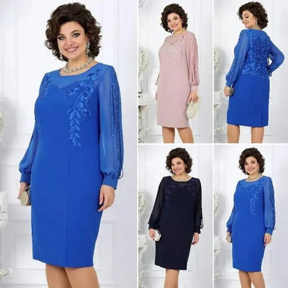 【50% OFF】【S-5XL】2024 Rochie eleganta cu maneca lunga brodata