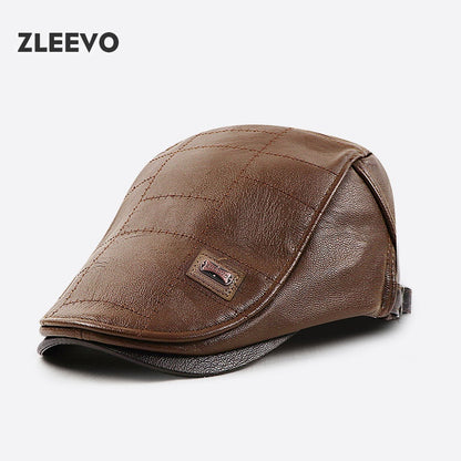 🔥【ZLEEVO】Beretă vintage din piele premium