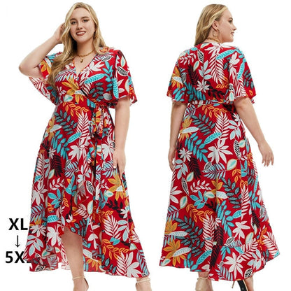 【50% OFF】【0XL-4XL】「Flori Pasionate」Rochie Boema de Plaja Marime Plus 2024