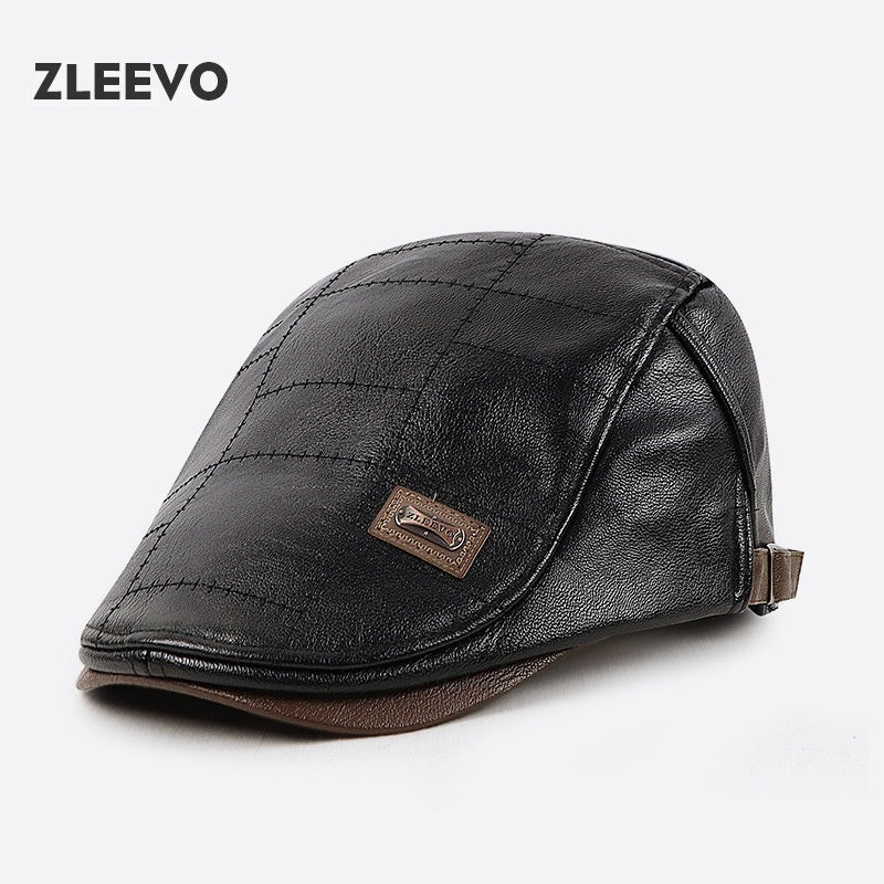 🔥【ZLEEVO】Beretă vintage din piele premium