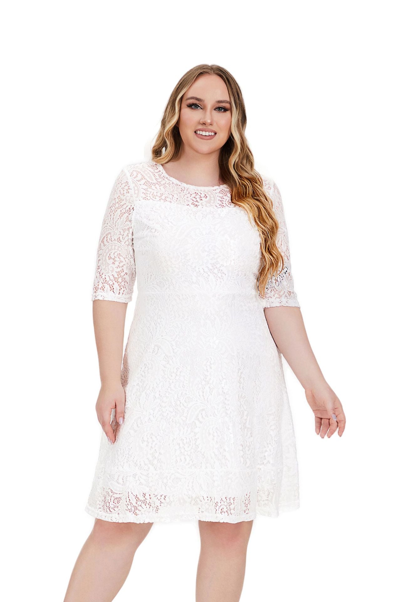 【50% OFF】【XL-5XL】「Dansator elegant」 2024 rochie marime plus Rochie din dantelă