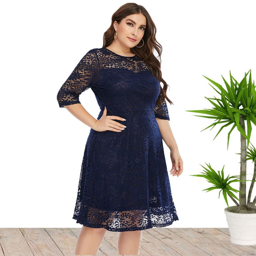 【50% OFF】【XL-5XL】「Dansator elegant」 2024 rochie marime plus Rochie din dantelă