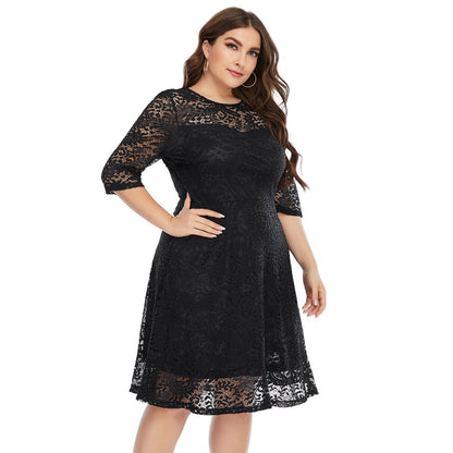 【50% OFF】【XL-5XL】「Dansator elegant」 2024 rochie marime plus Rochie din dantelă