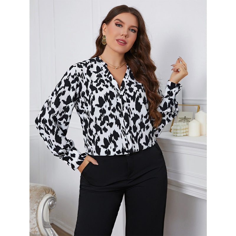 【50% OFF】【XL-4XL】Cămașă vintage cu imprimeu leopard