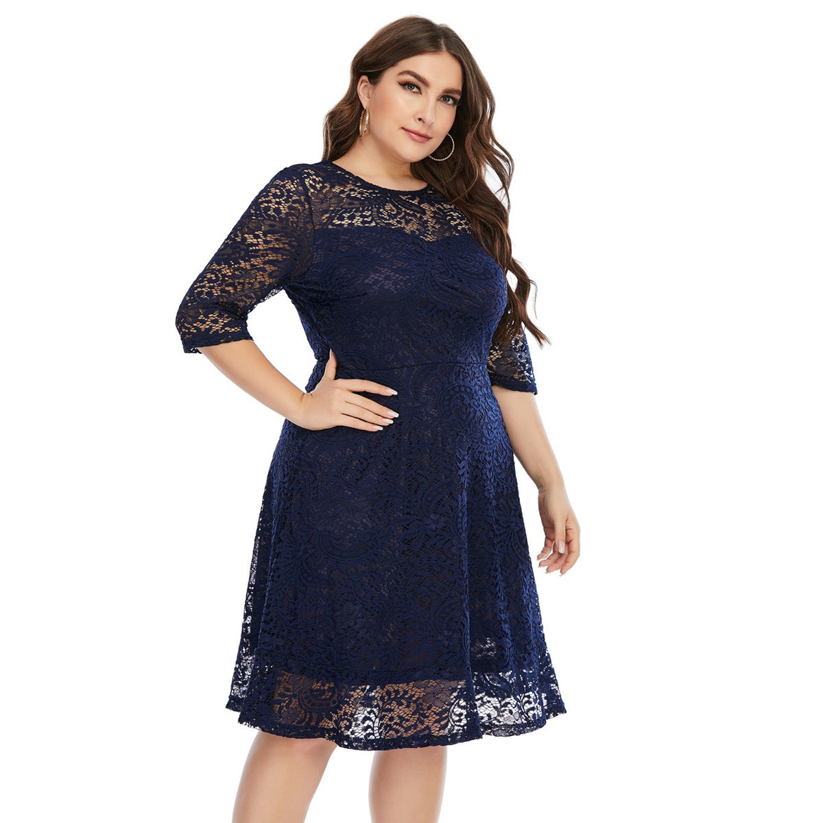 【50% OFF】【XL-5XL】「Dansator elegant」 2024 rochie marime plus Rochie din dantelă