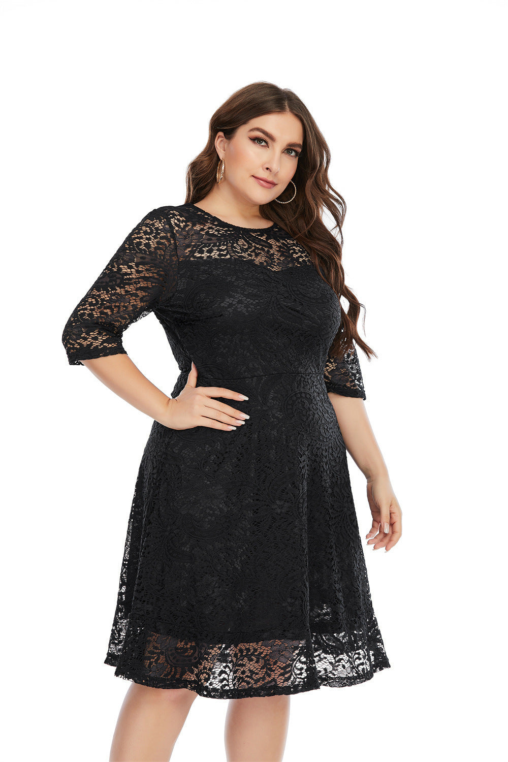 【50% OFF】【XL-5XL】「Dansator elegant」 2024 rochie marime plus Rochie din dantelă