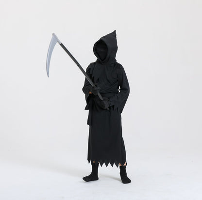 【50% OFF】【S-XL】🎃🧙‍♀️Costum de Halloween pentru copii Grim Reaper (include ochelari iluminați și coasă)