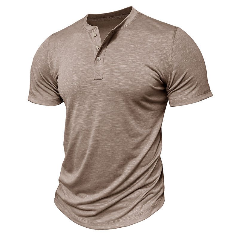 【50% OFF】【S-2XL】2024 Vara Tricou Henley Bamboo Bumbac pentru bărbați