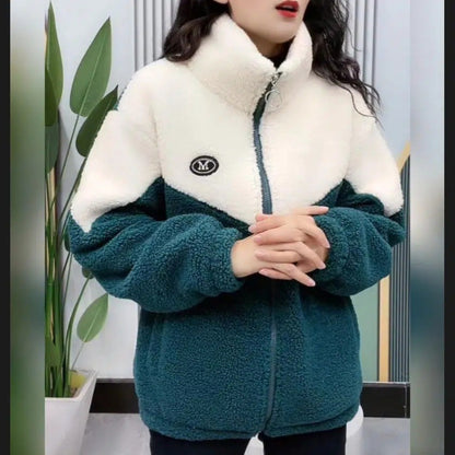 🔥【M-4XL】🐏Jachetă de iarnă fleece, jachetă de bumbac, geacă de bumbac îngroșată din lână de miel, jachetă caldă