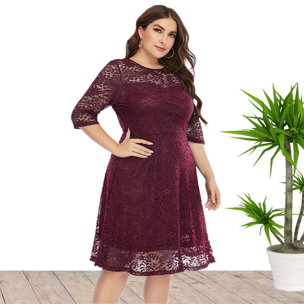 【50% OFF】【XL-5XL】「Dansator elegant」 2024 rochie marime plus Rochie din dantelă