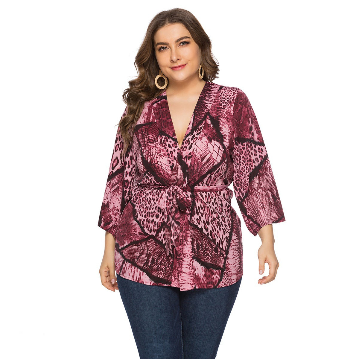 【50% OFF】【XL-6XL】2024 nou top cu șireturi cu imprimeu șarpe