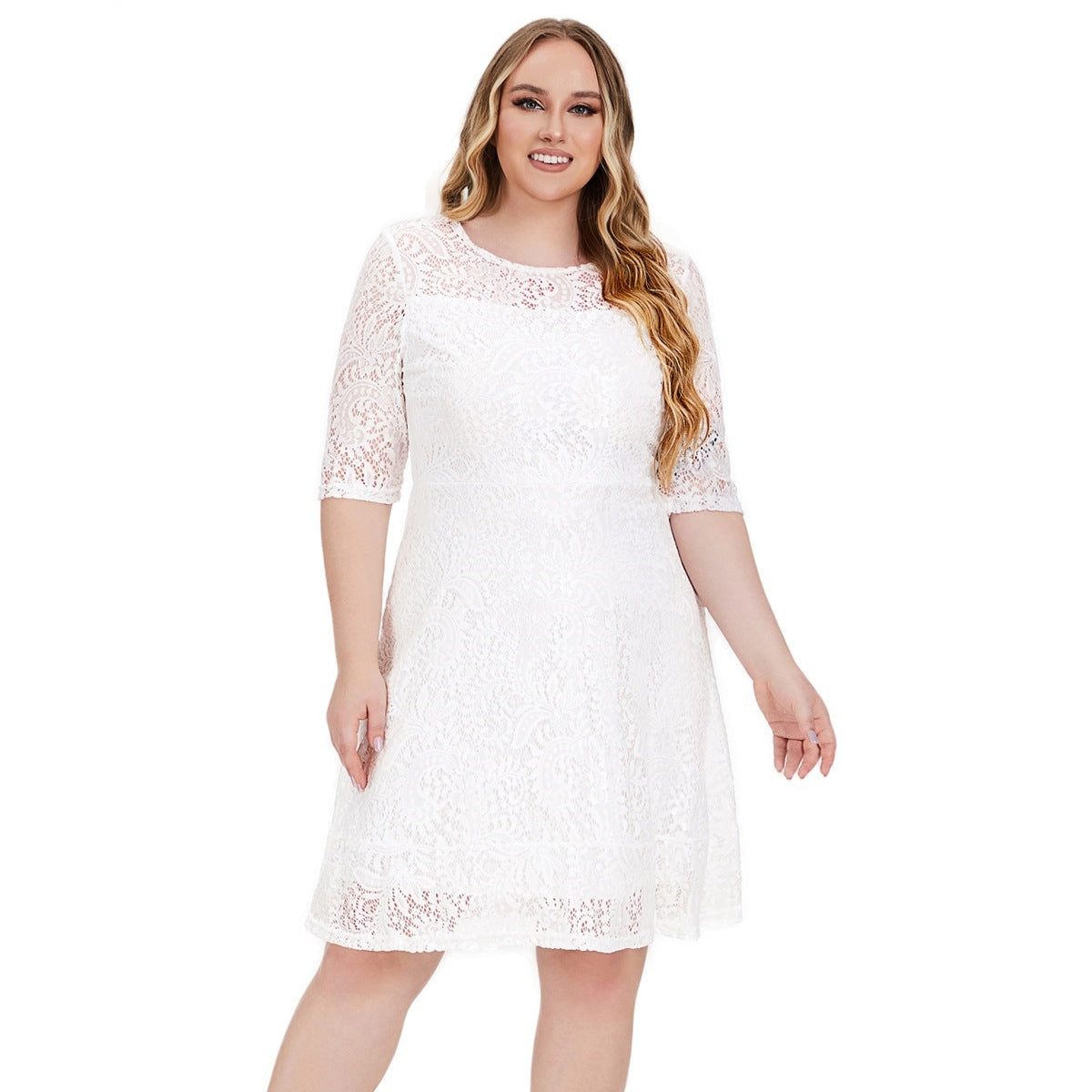 【50% OFF】【XL-5XL】「Dansator elegant」 2024 rochie marime plus Rochie din dantelă