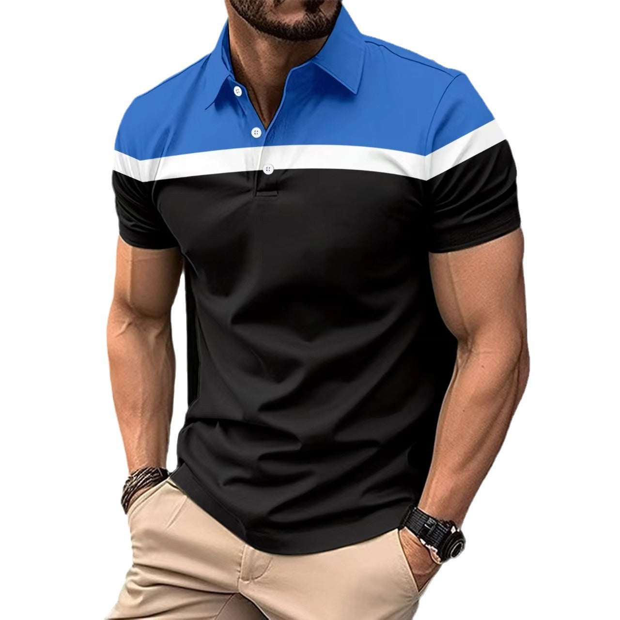 【50% OFF】【S-3XL】2024 Tricou polo business Soo Hyun cu dungi pentru bărbați