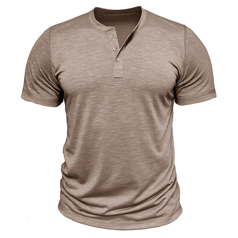 【50% OFF】【S-2XL】2024 Vara Tricou Henley Bamboo Bumbac pentru bărbați