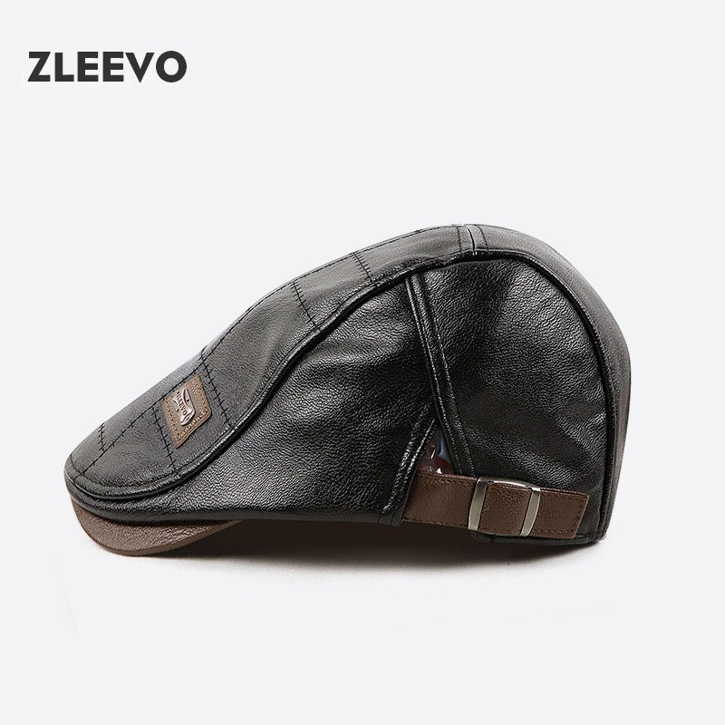 🔥【ZLEEVO】Beretă vintage din piele premium